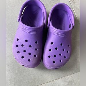 Crocs size 6 woman , purple worn several time